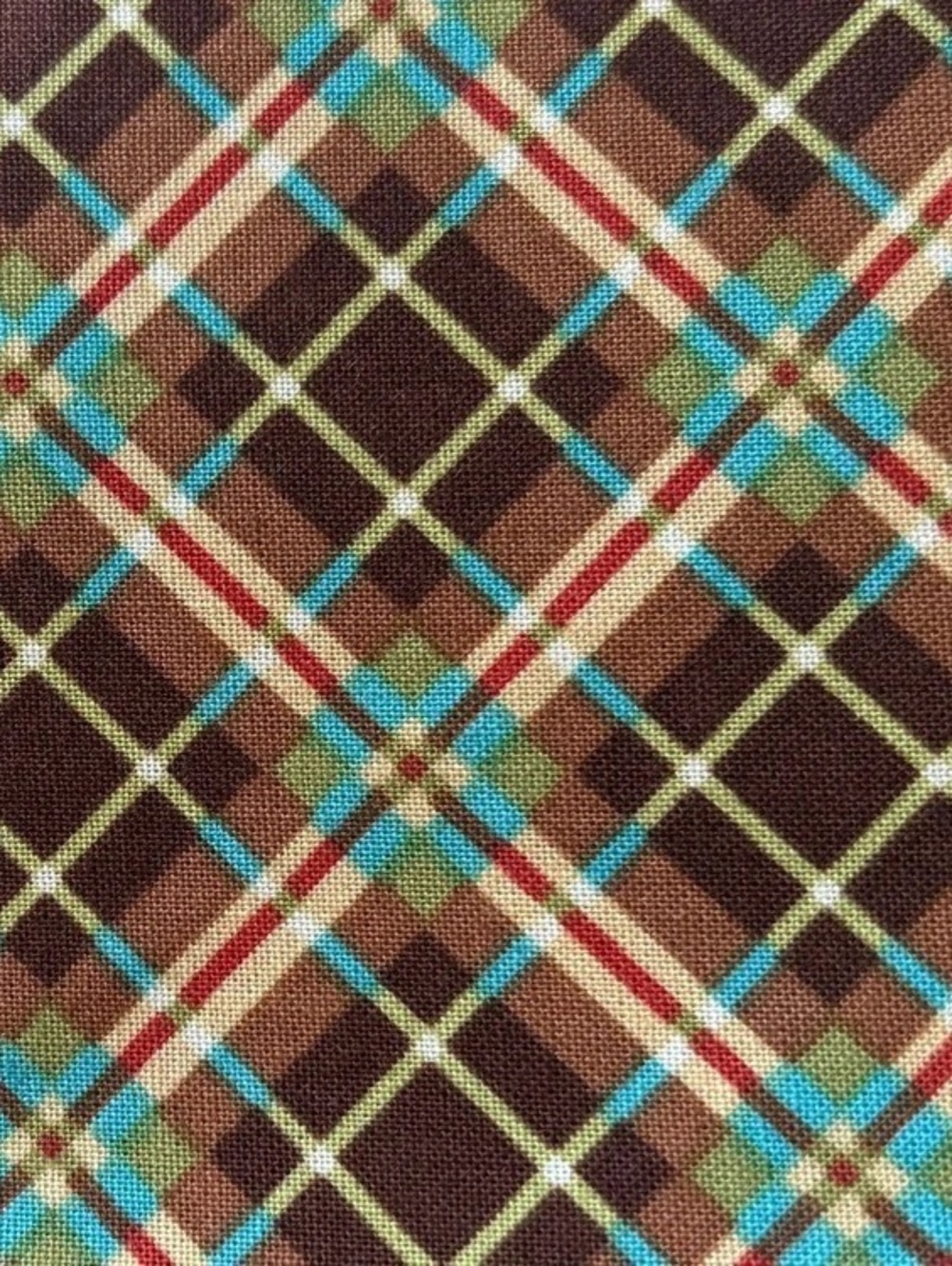 Marcus Fabrics Petalicious Design 7674 by Nancy Thias Plaid Fabric 1/2 Yard